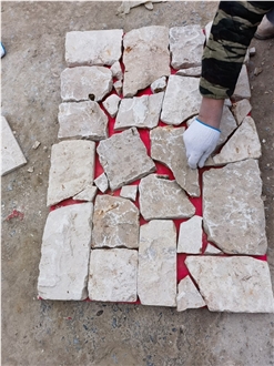 Beige Limestone Split Wall Stone,Random Flagstone For Wall