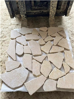 Beige Limestone Tumbled Random Flagstone Pavers & Walling