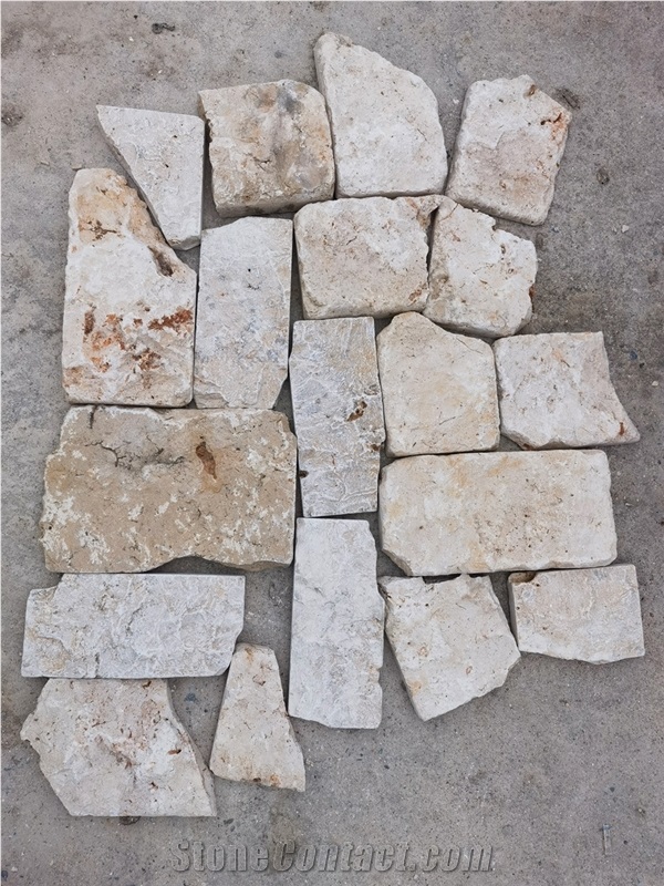 Natural Beige Split Wall Stone,Limestone Loose Stone Wall
