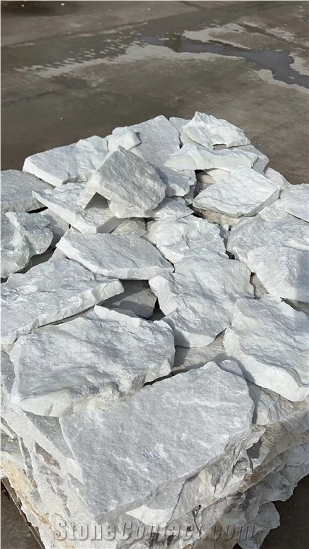 White Split Wall Stone,Marble Random Flagstone For Wall