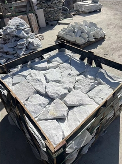 White Split Wall Stone,Marble Random Flagstone For Wall