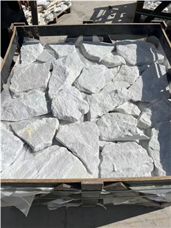 White Split Wall Stone,Marble Random Flagstone For Wall