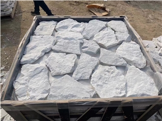White Split Wall Stone,Marble Random Flagstone For Wall