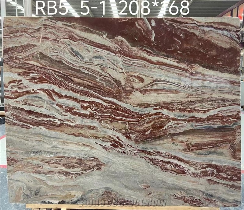 Arabescato Orobico Rosso Marble Slabs Commercial Kitchen