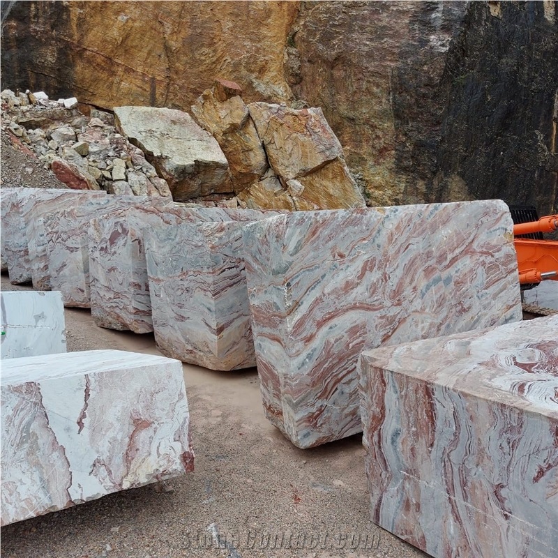 Arabescato Orobico Rosso Marble Slabs Commercial Kitchen