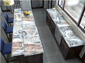 Azul Orientale Marble Vanity Tops Interior Design