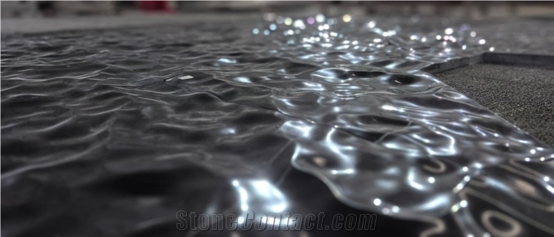 Black Marble 3D CNC Feature Wall Panel  Home Decor Products