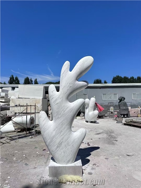 Coralline Shape White Marble For Garden Design Sculpture