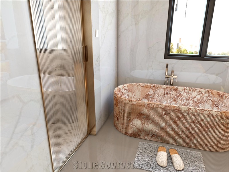 Rosalia Pink Marble Apartment Bench Tops Bath Top