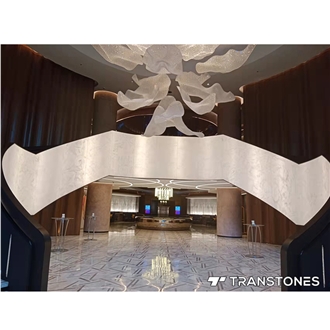 Translucent White Alabaster Stair 3D Wall Panels
