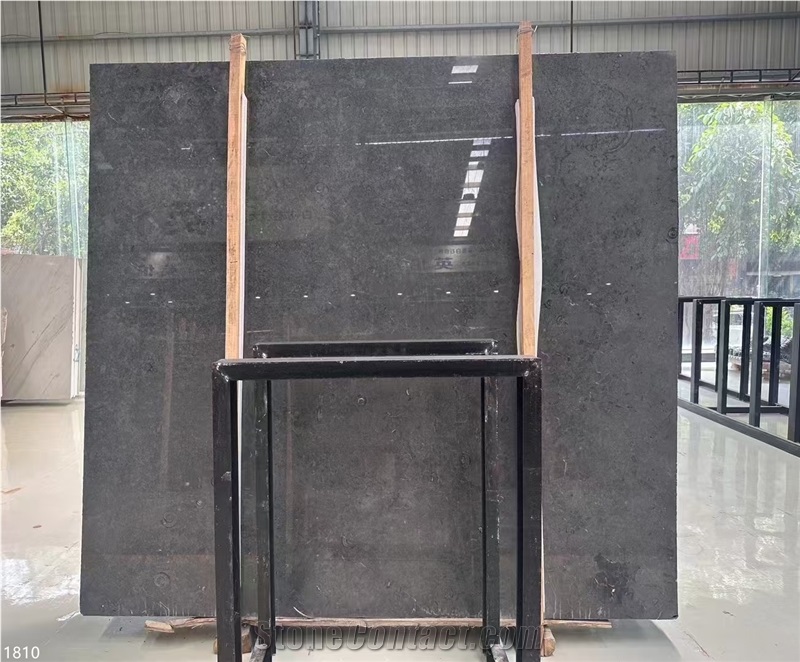 Kilkenny Black Fossil Limestone Slabs Grey Blue Shell