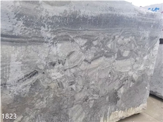 Silver Breccia Marble Slabs Bedrock Grey Fantasy Stone Tile