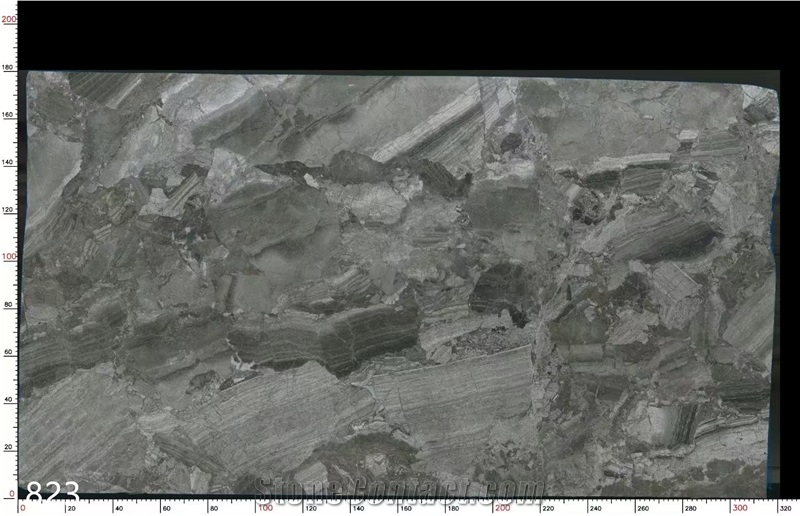 Silver Breccia Marble Slabs Bedrock Grey Fantasy Stone Tile