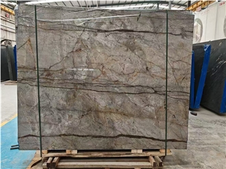 Silver River Marble Slabs Milky Way Grey Stone Floor Use