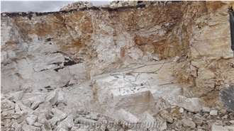 Calcium Carbonate And Beige Travertine Quarry