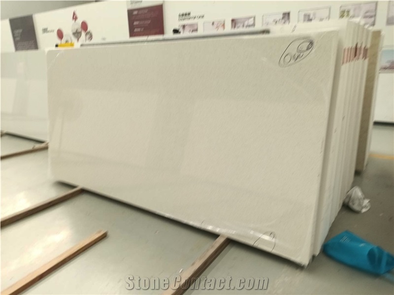 2005 Snow White Quartz Bathroom Vanity Tops For Hotel