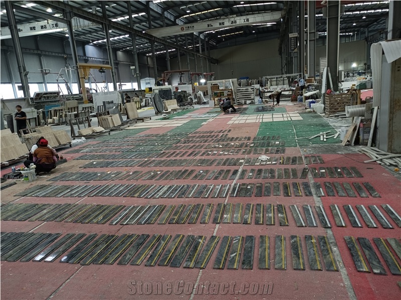 Blue Silk Tungsten Blue Quartzite Tiles For Hotel Project