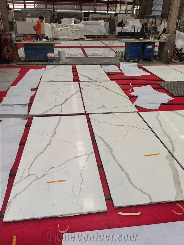 Goldtop Calacatta White Marble Table Wall Slabs Floor Tiles
