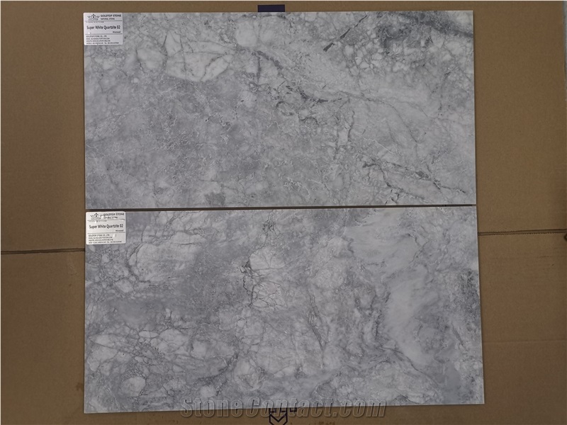 Super Thin Sheet Panel Super White Quartzite Floor Tile