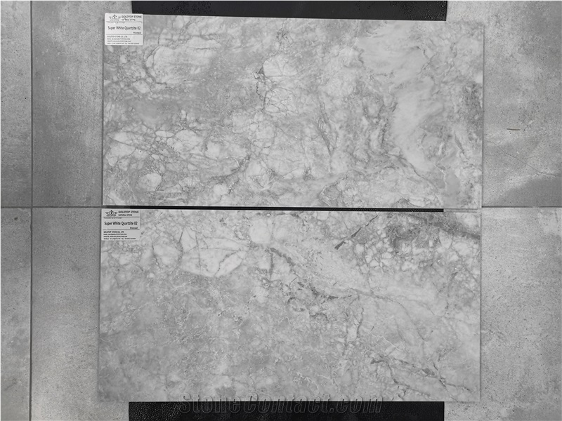 Super Thin Sheet Panel Super White Quartzite Floor Tile