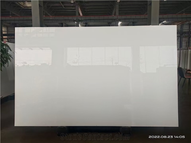 Nano White Crystallized Glass Stone Slab