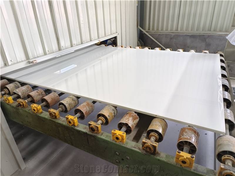 Nano White Crystallized Glass Stone Slab