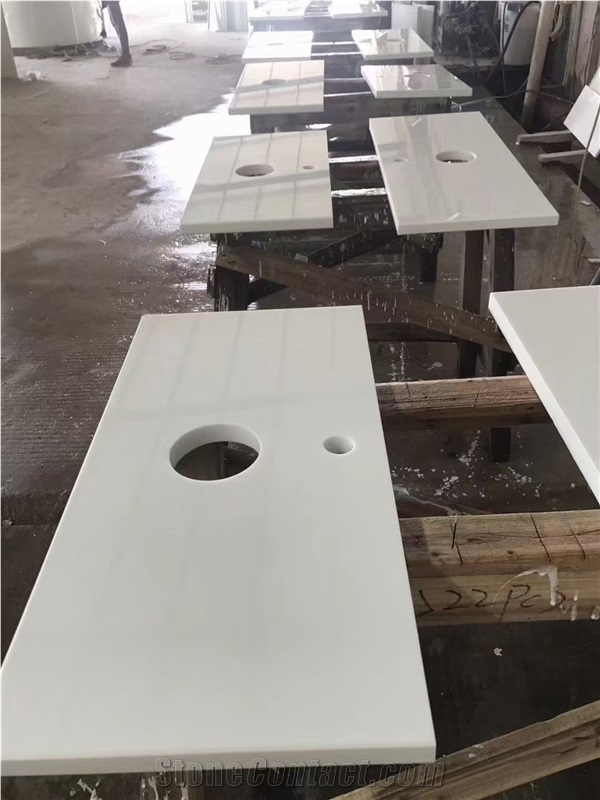 Nano White Stone Precast Vanity Tops