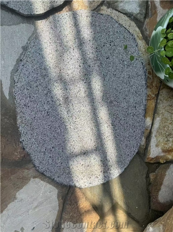 Sesame Black Granite Stepping Stone Crazy Pavers