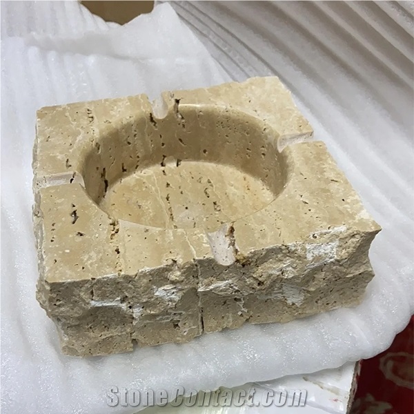 Beige Travertine Stone Ashtray