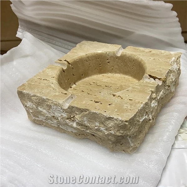 Beige Travertine Stone Ashtray