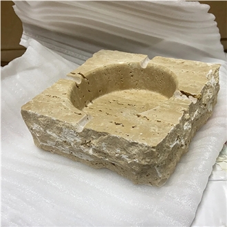 Beige Travertine Stone Ashtray
