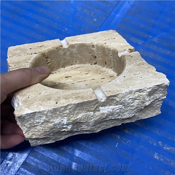 Beige Travertine Stone Ashtray