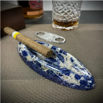 Blue Sodalite Stone Cigar Ashtray