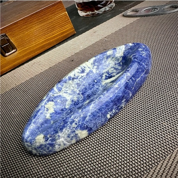 Blue Sodalite Stone Cigar Ashtray