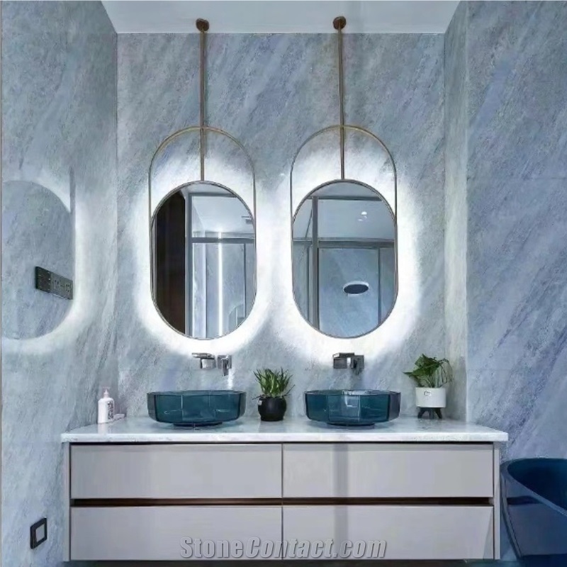 Cristalita Ocean Blue Marble Slab Stone Floor Wall Tiles