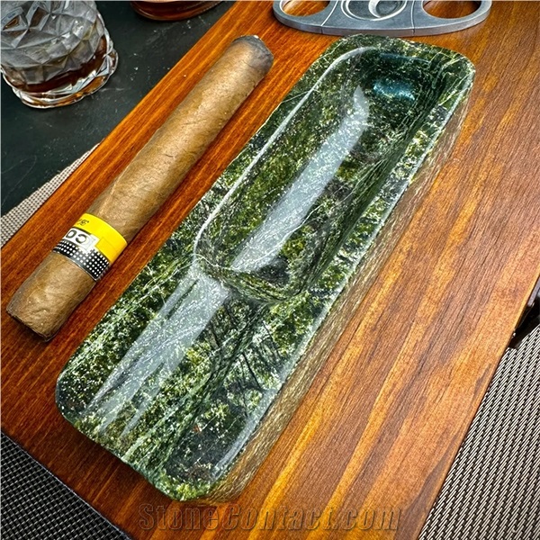 Green Marble Stone Cigar Ashtray