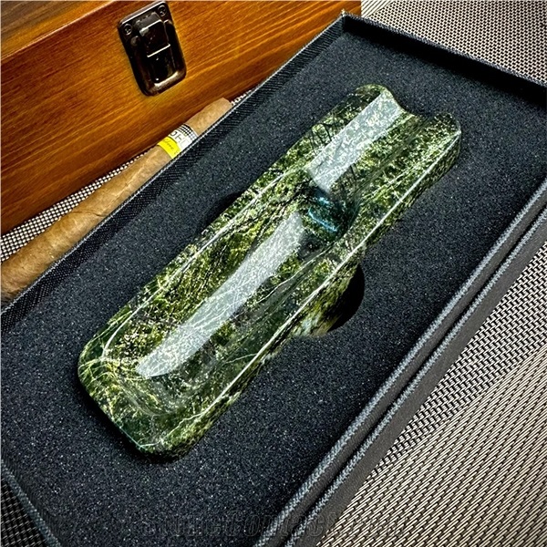 Green Marble Stone Cigar Ashtray