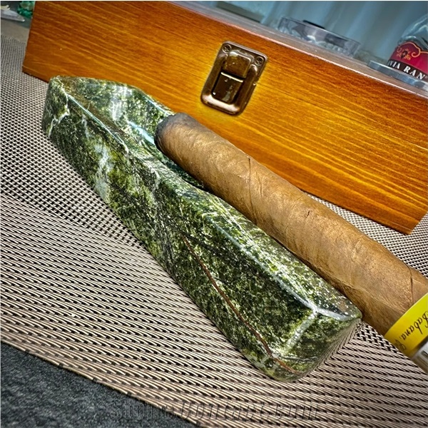 Green Marble Stone Cigar Ashtray