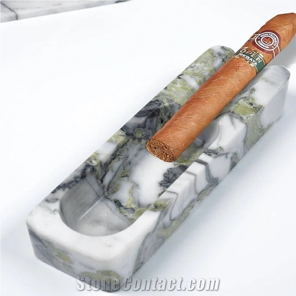 Hrst Custom Size Green Marble Cigar Ashtray