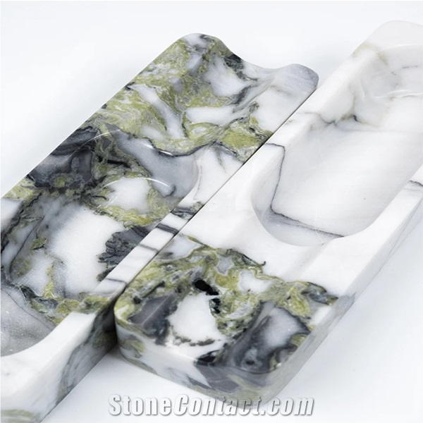 Hrst Custom Size Green Marble Cigar Ashtray