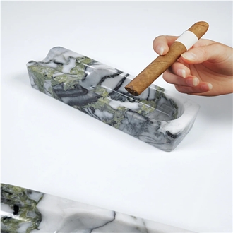 Hrst Custom Size Green Marble Cigar Ashtray