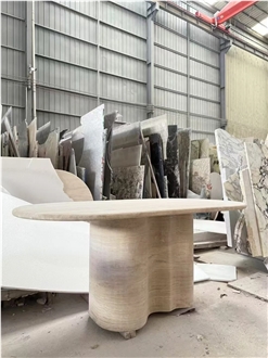 Nature Oval Travertine Stone Dining Furniture For Wholesale Nature Oval Travertine Stone Dining Furniture For Wholesale