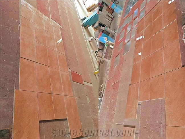 Orange Peel Red Marble Slabs
