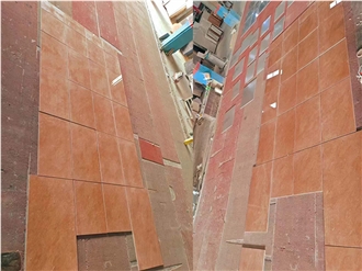 Orange Peel Red Marble Slabs