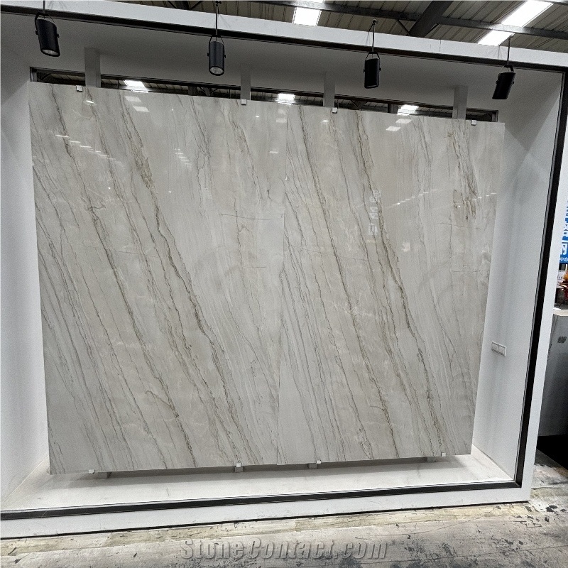 White Platino Quartzite Slabs, Wall Floor Tile