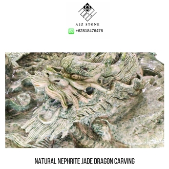 Natural Nephrite Jade Dragon Carving Stone Crafts