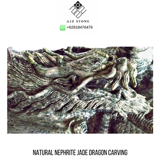 Natural Nephrite Jade Dragon Carving Stone Crafts