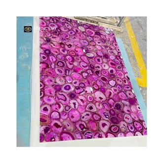 Backlit Translucent Pink Agate Semi Semiprecious Stone Tiles