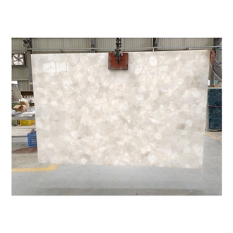 White Crystal Quartz Translucent Semiprecious Stone Slabs