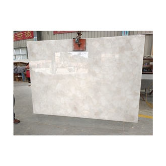 White Crystal Quartz Translucent Semiprecious Stone Slabs